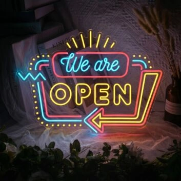 We Are Open Modern Neon Sign