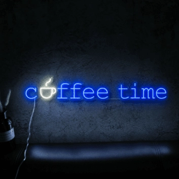Coffee Time With Cup V2 Neon Sign