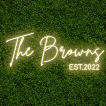 Customize Personalized Last Name with EST Date LED Sign