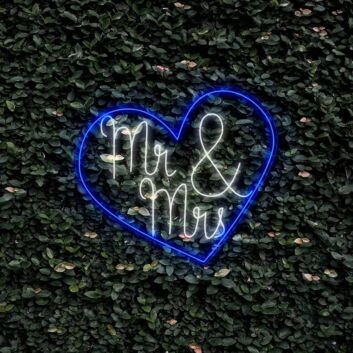 Mr and Mrs Inside Heart V1 Neon Sign