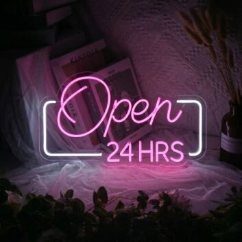 Open 24hrs Neon Sign