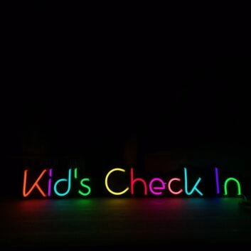 Kids Check In Neon Sign