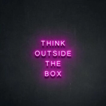 &#39;Think Outside The Box&#39; Neon Sign