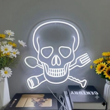 Skull And Crossbones Neon Sign