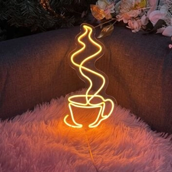 Steaming Coffee Cup Neon Sign Lights Night Lamp Led Neon Sign Light For Home Party