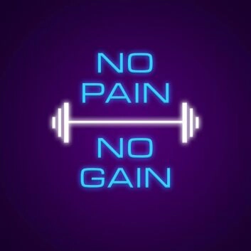 No Pain No Gain Barbell Neon Sign For Gym And Fitness Room