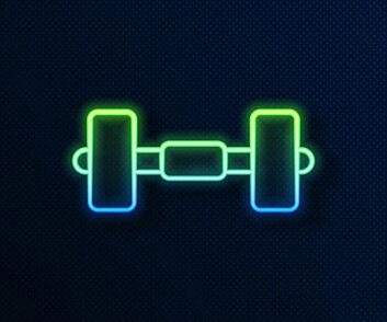 Fitness And Gym Room Babell Neon Sign Green And Blue Combination