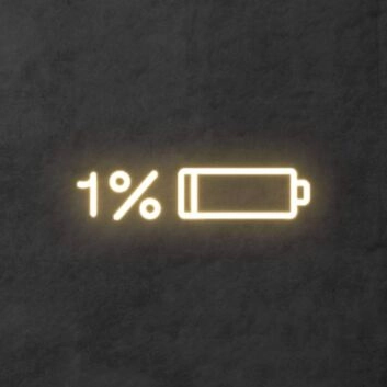 Low Battery: Recharge in Progress Bedroom Neon Sign