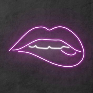 &#39;Lips Bite&#39; Neon Sign