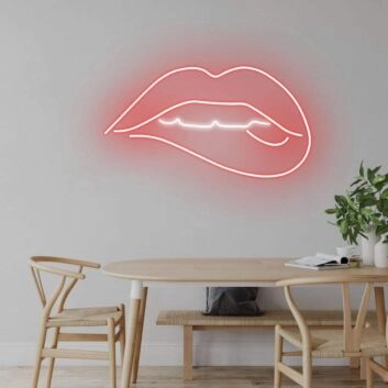 &#39;Lips Bite&#39; Neon Sign