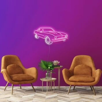 Led Pink And White Neon Car Signs For Wall Decor