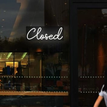 White Close Neon Sign Art Neon Sign