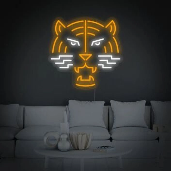 Led Neon Tiger Wall Decor Orange And White Neon Sign