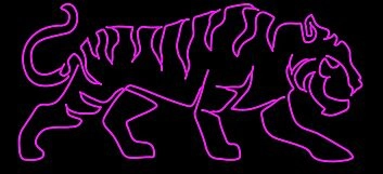 Pink Neon Tiger Wall Decor Made Of Led Neon Light