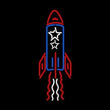 Neon Rocket Handmade Art Neon Sign Wall Decor