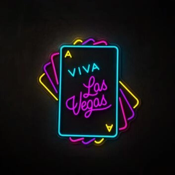 Neon Signs Las Vegas Card Pattern Neon Lights