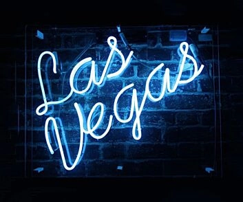 Neon Signs Las Vegas White Neon Sign Hung On The Brick Background