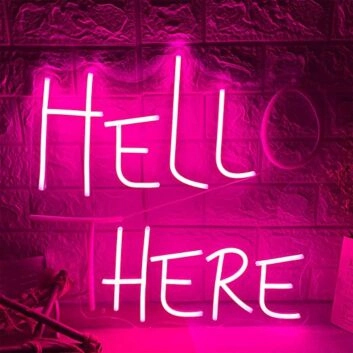 Hello There Neon Sign And Hell Here Neon Sign For Wall Decor Pink Neon Sign