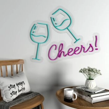 Cheers Wine Glass Neon Led Light