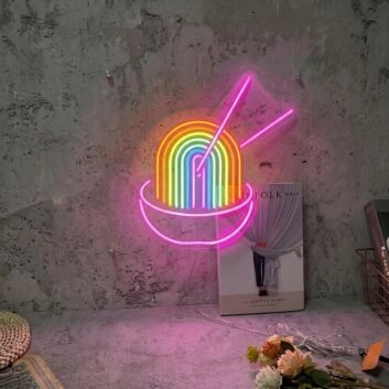 Rainbow Pho Ramen Led Neon Sign With Dimmer Neon Bar Sign Wall Neon Sign