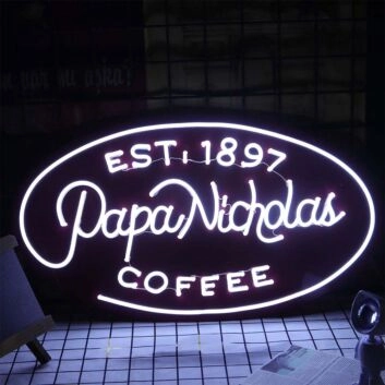 Papa Nicholas Coffee Neon Sign