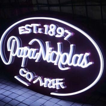 Papa Nicholas Coffee Neon Sign