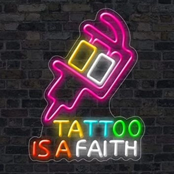Tattoo LED Light Neon Sign with Remote Control for Business