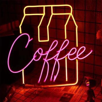 Coffee Milk Carton Neon Sign