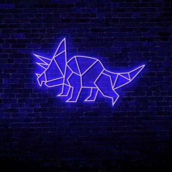 Triceratops Dinosaur LED Neon Sign