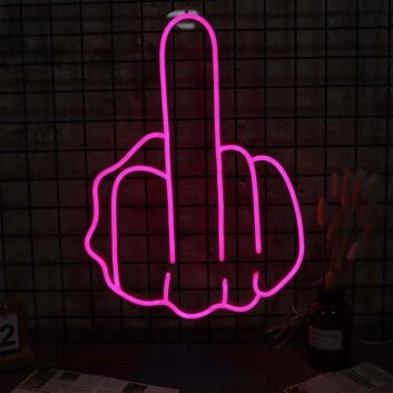 Middle Finger Gesture Neon Sign