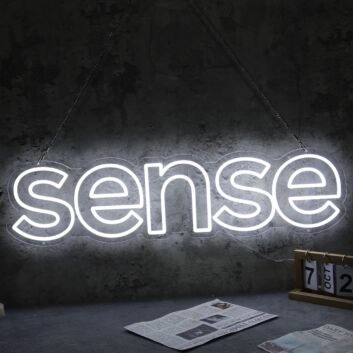 Sense White LED Neon Sign