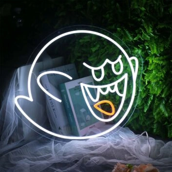 Boo Cute Ghost Halloween Neon Sign