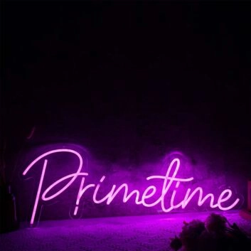 Prime Time Purple Neon Sign