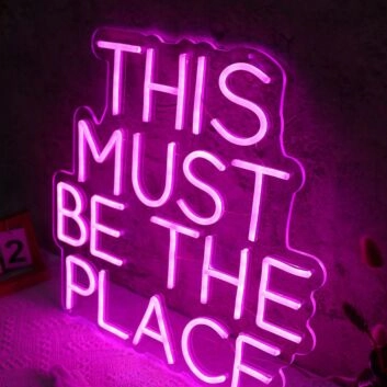 THIS MUST BE THE PLACE Purple Neon Sign