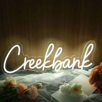 Creekbank White Neon Sign