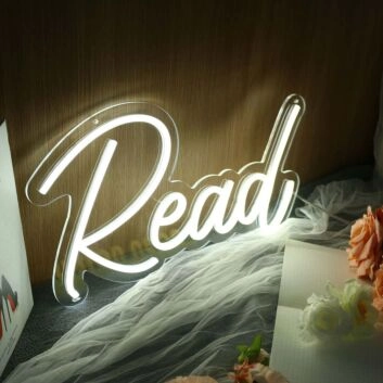 Read White Neon Sign