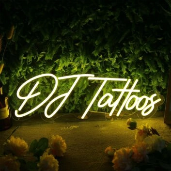 DJ Tattoos Neon Sign