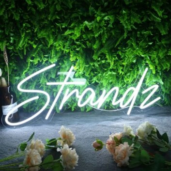 Stands White Neon Sign
