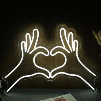 Heart With Fingers Neon Sign