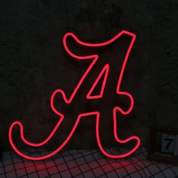 Capital Letter A Red Neon Sign