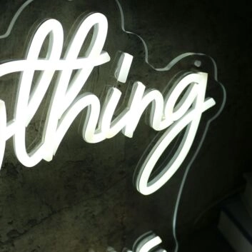 Everything Brows White Neon Sign