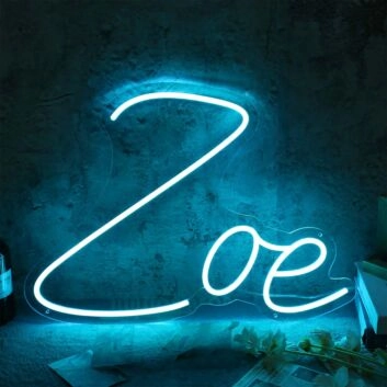 Zoe Blue LED Neon Sign