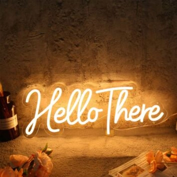 Hello There Yellow LED Neon Sign
