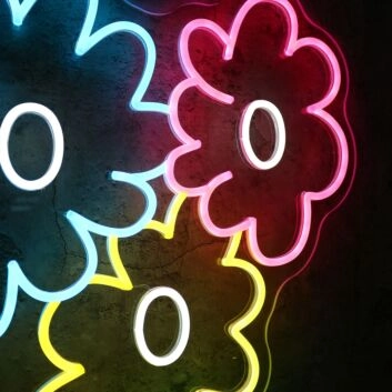 A Brunch Of Colorful Flowers Neon Sign