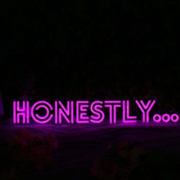 Honestly Dark Purple Neon Sign