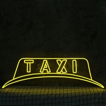 Taxi Light Sign Yellow Neon Sign