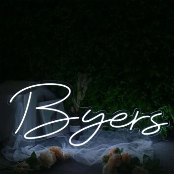 Byers White Neon Sign