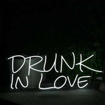 DRUNK IN LOVE White Neon LED Sign