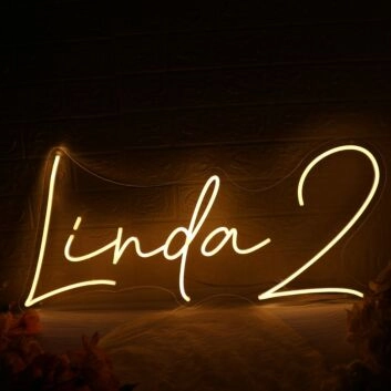 Linda 2 Yellow Neon Sign