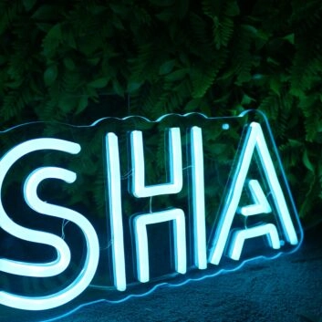 KRISHA Blue Neon Sign